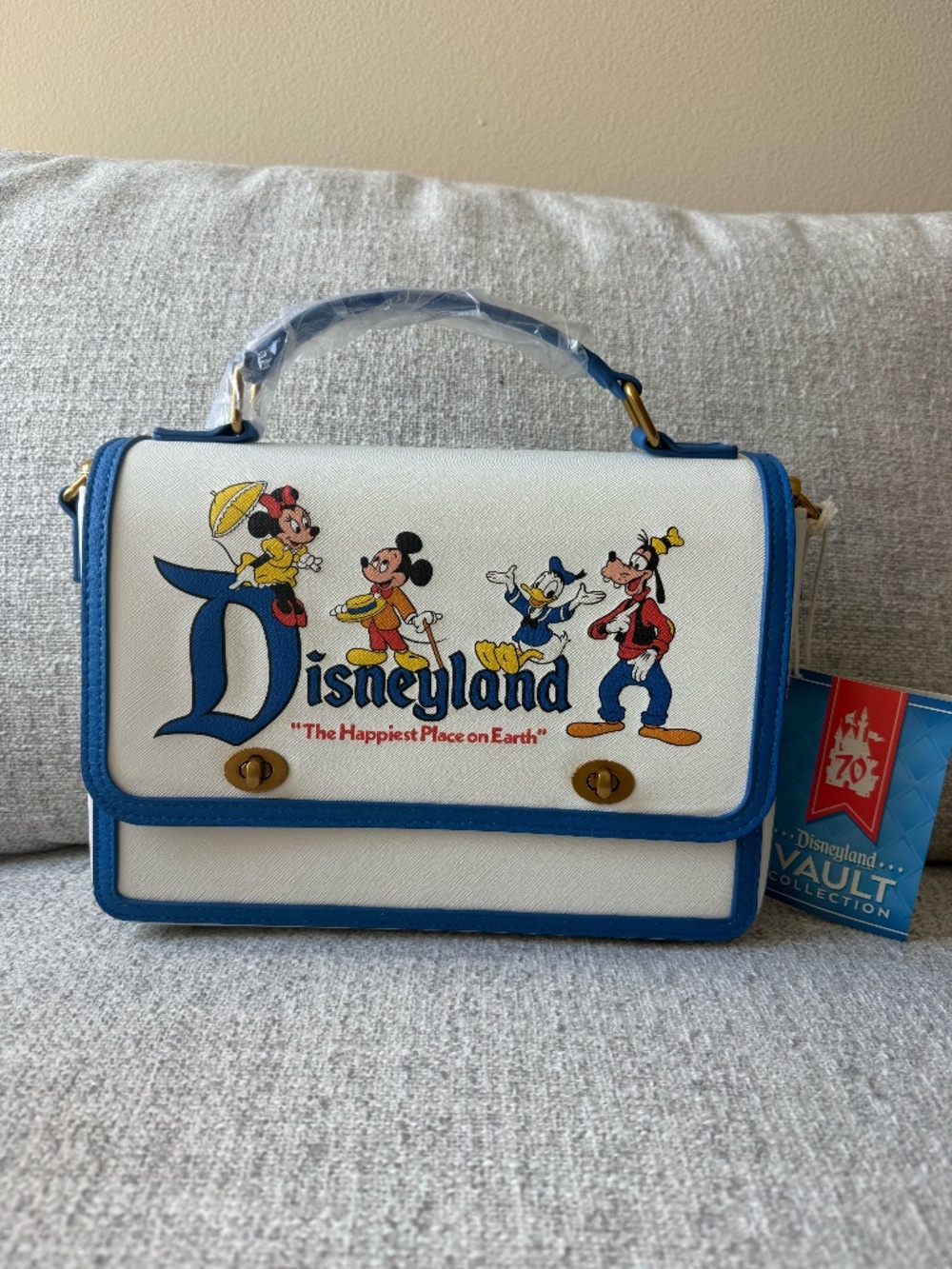 Mickey Mouse and Friends Loungefly Crossbody Bag – Disneyland 70th Anniversary